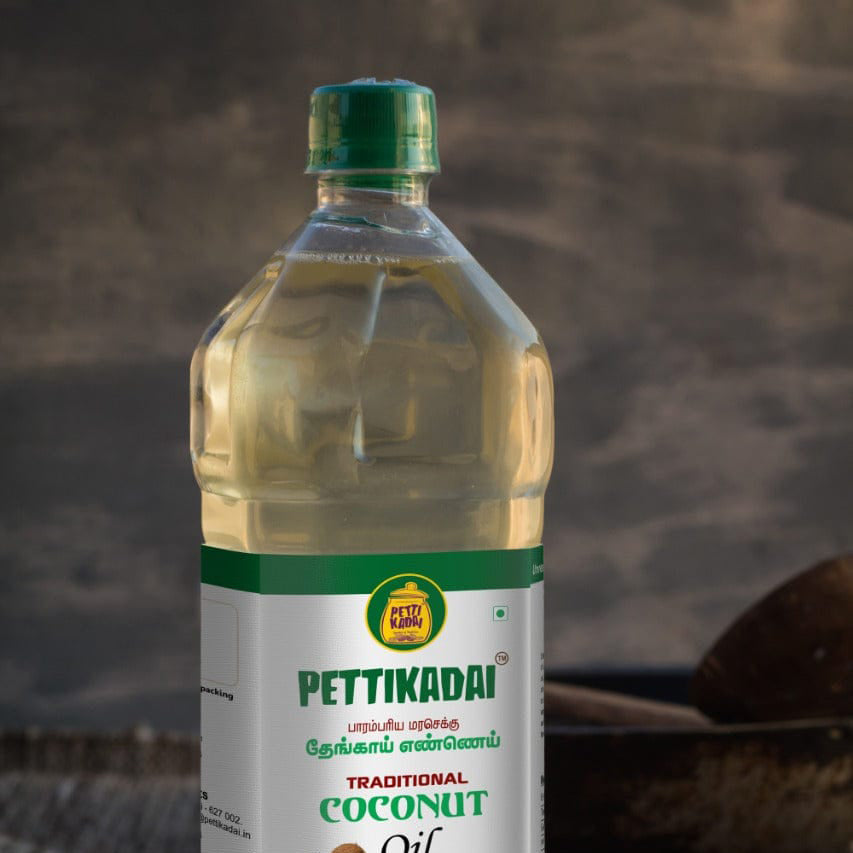 Coconut Oil 1L- Pettikadai Wood Pressed